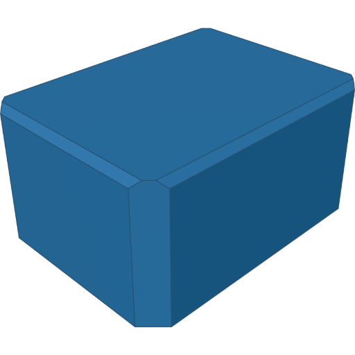 Bevel upright edges, then the top rendered from the script above