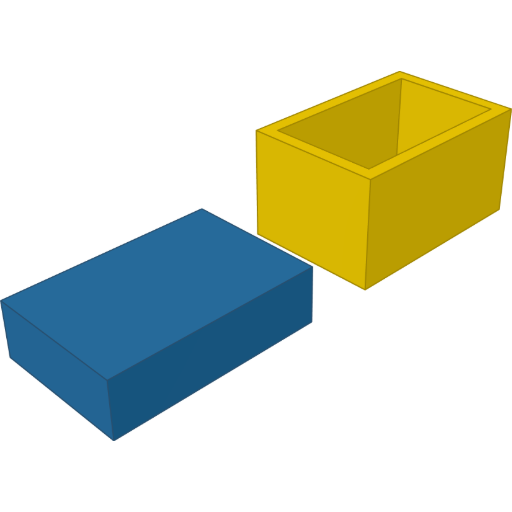 A filled profile and an open wall rendered from the script above