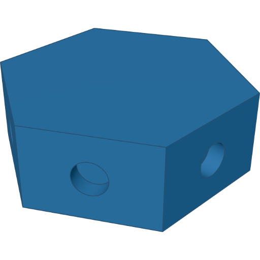 Drill every side of a hexagon rendered from the script above