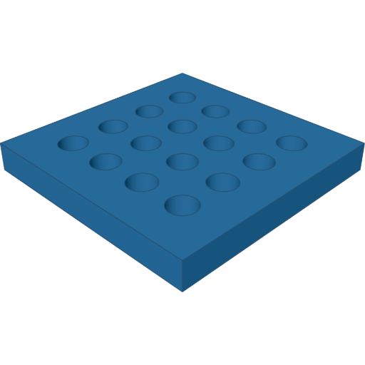 A grid of holes rendered from the script above