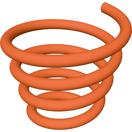 A tapered spring rendered from the script above