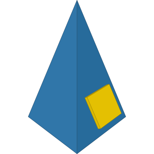 A pyramid written corner by corner rendered from the script above