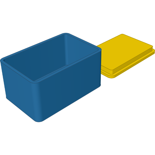 A lid whose lip fits the box with 0.2 to spare rendered from the script above