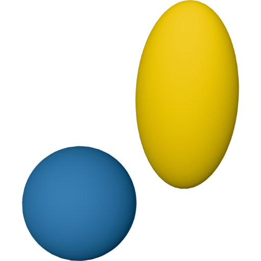 Stretch a sphere along one axis rendered from the script above