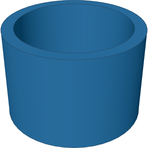 A vessel with a bottom and a rim rendered from the script above