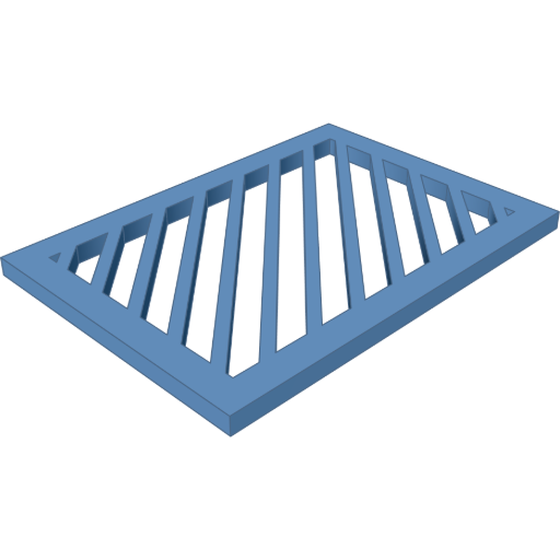 A plate cut with diagonal stripes rendered from the script above