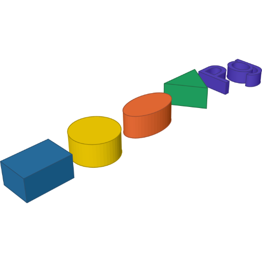Every profile, extruded rendered from the script above