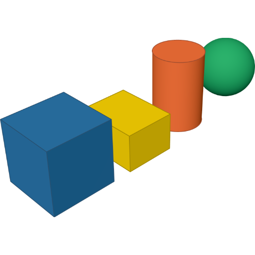 Four primitives, one row rendered from the script above