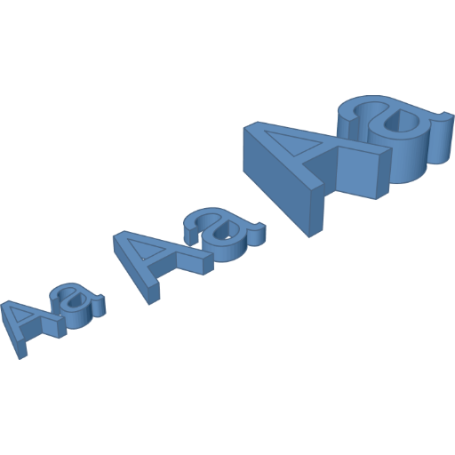 Three sizes; size and depth are independent rendered from the script above