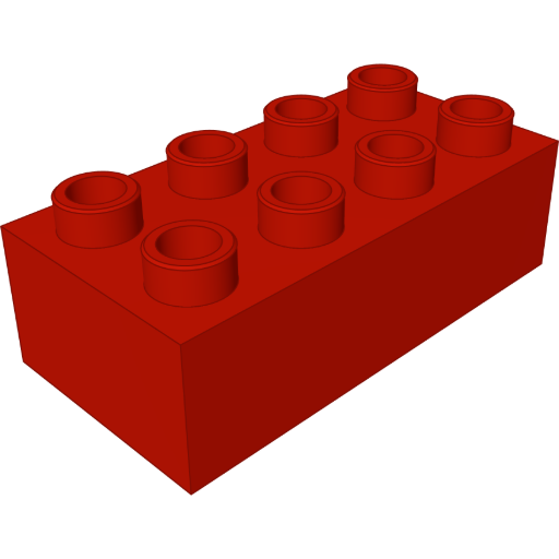 Duplo Brick rendered from Pegmatite Script