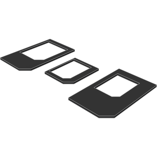 SIM Adapters rendered from Pegmatite Script